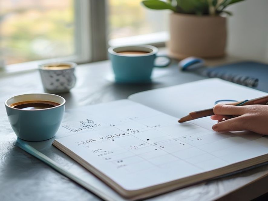 Kalender som viser daglige trigger-punkter for bevegelse